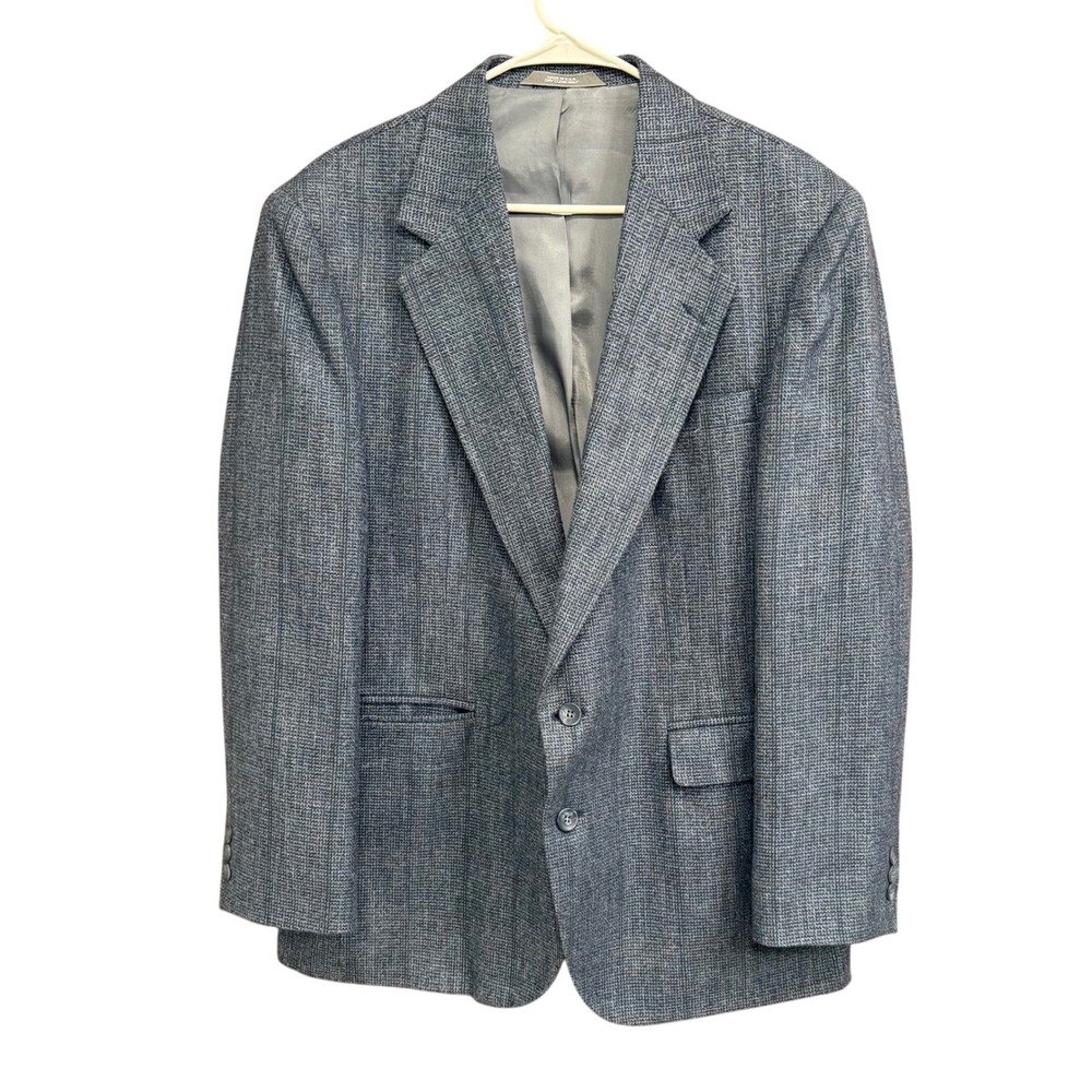 Haggar Imperial Gentleman's‎ Fit Blazer Mens Size 42 Blue Textured Made USA